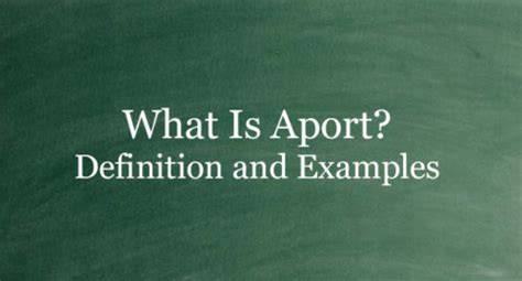 Aport Definition & Meaning .